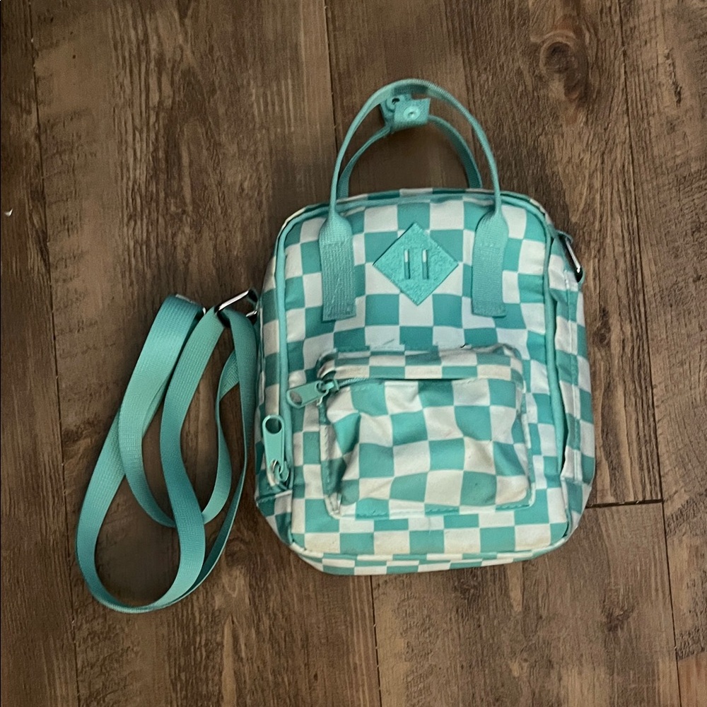Checkered Teal Women's mini Bag